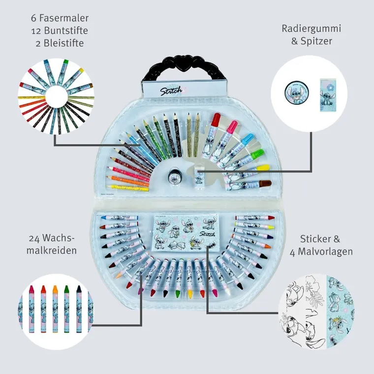 Lilo i Stitch, zestaw artystyczny w walizce, 51 elementów