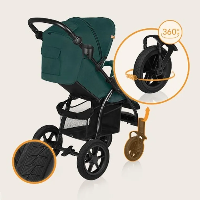 Lionelo, Annet Tour, wózek spacerowy, Green Turquoise