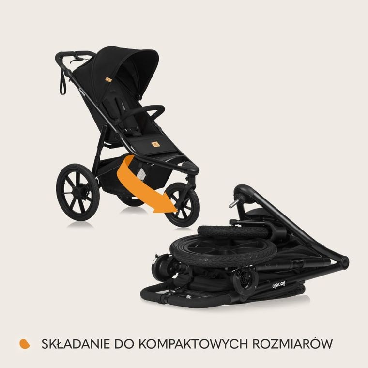 Lionelo, Azura, wózek spacerowy, Black Onyx