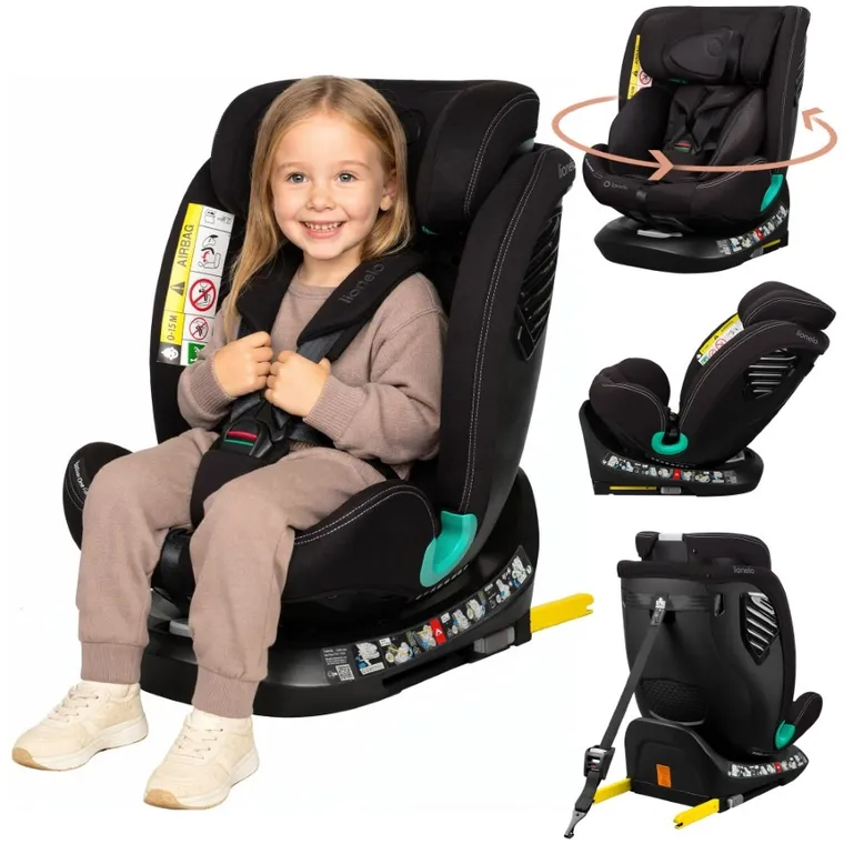Lionelo, Bastiaan One, I-Size, fotelik samochodowy, Black Carbon, 40-150 cm