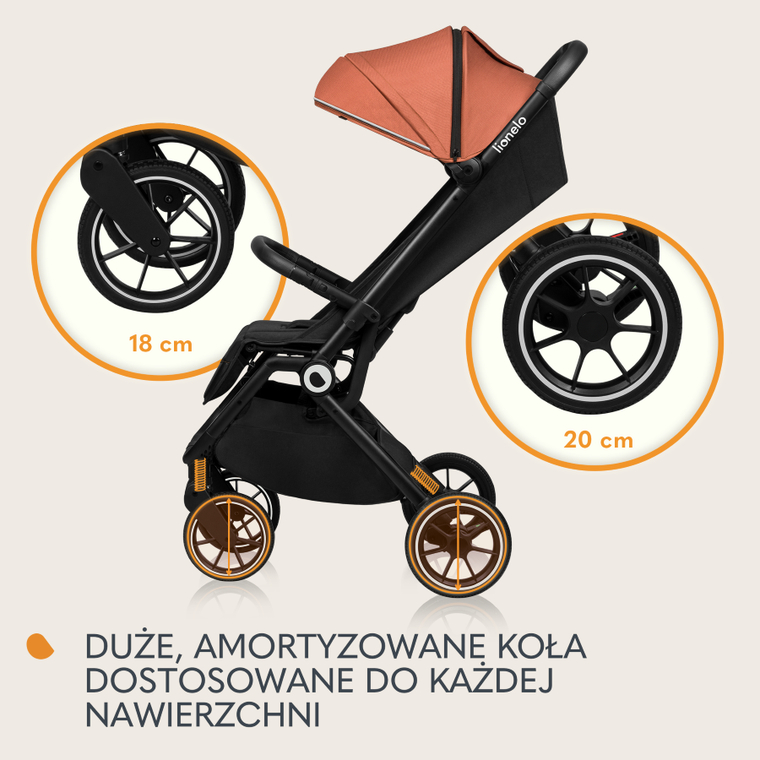 Lionelo, Cloe, wózek spacerowy, Brown Rust