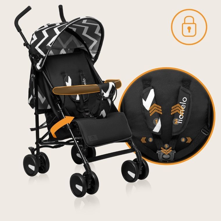 Lionelo, Elia Oslo, wózek spacerowy, czarno-biały