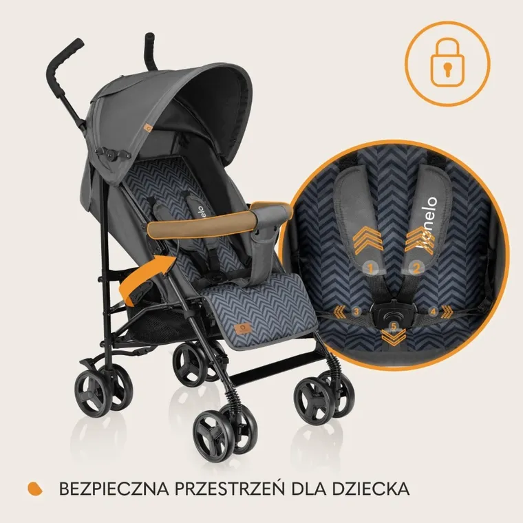 Lionelo, Elia, wózek spacerowy, Graphite