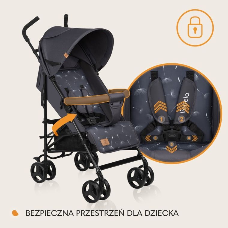 Lionelo, Elia, wózek spacerowy, Grey White