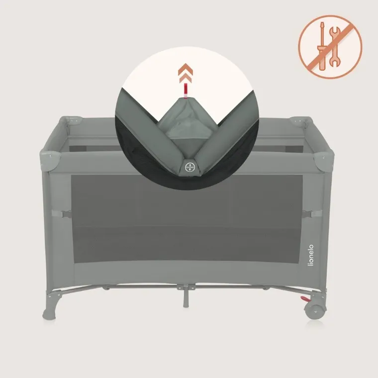 Lionelo, Ellen, łóżeczko turystyczne z funkcją dostawki, 3w1, green