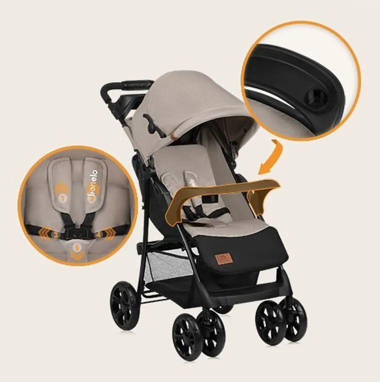 Lionelo, Emma Plus, wózek spacerowy, Beige Latte