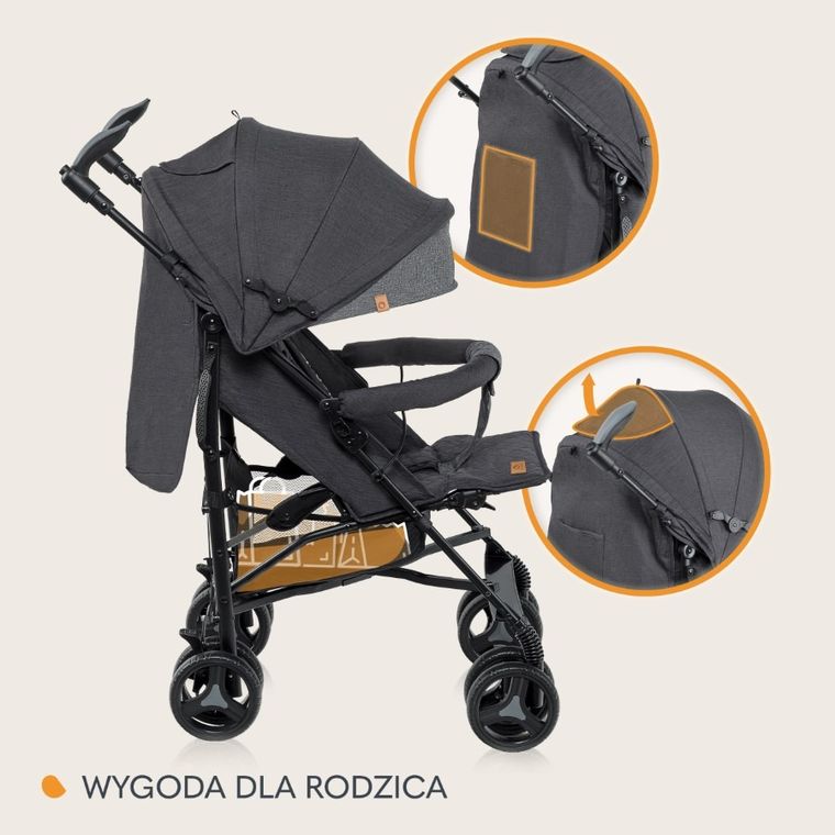 Lionelo, Irma, wózek spacerowy, Black