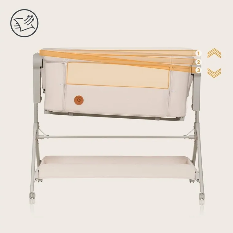 Lionelo, Leonie Plus, łóżeczko dostawne, beige sand