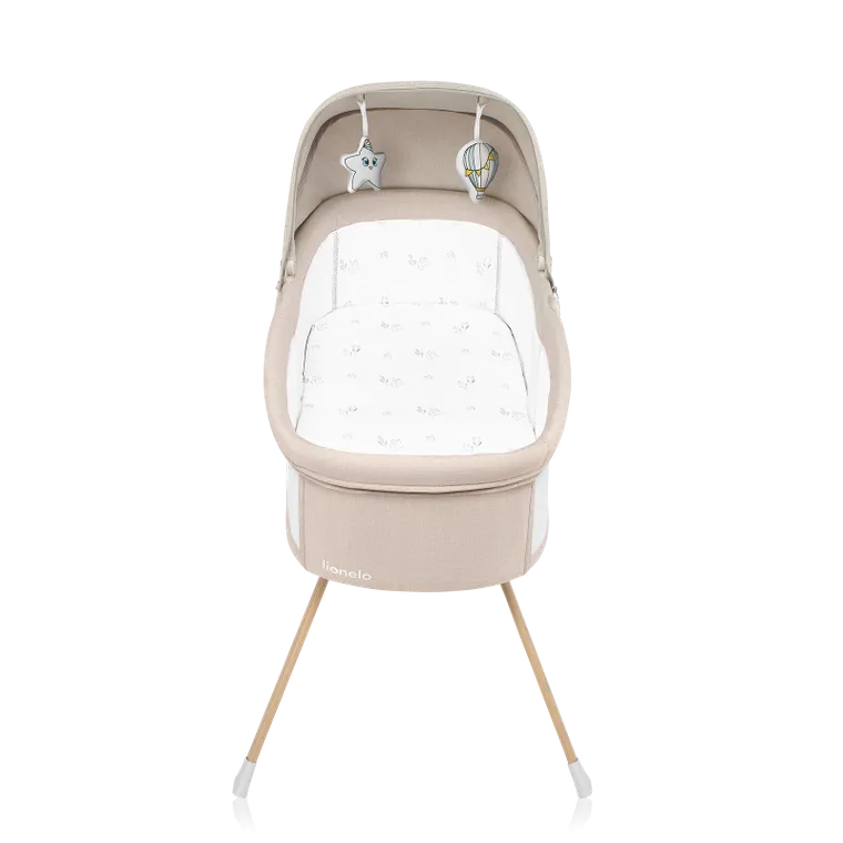 Lionelo, Malin Evo, łóżeczko z funkcją kołyski, beige natural
