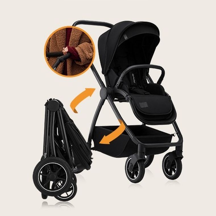 Lionelo, Meril, wózek wielofunkcyjny, 2w1, Black Onyx