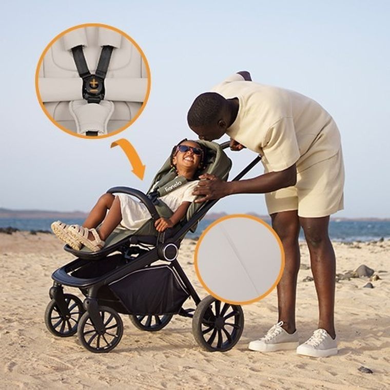 Lionelo, Mika Plus, wózek wielofunkcyjny, 2w1, Beige Sand