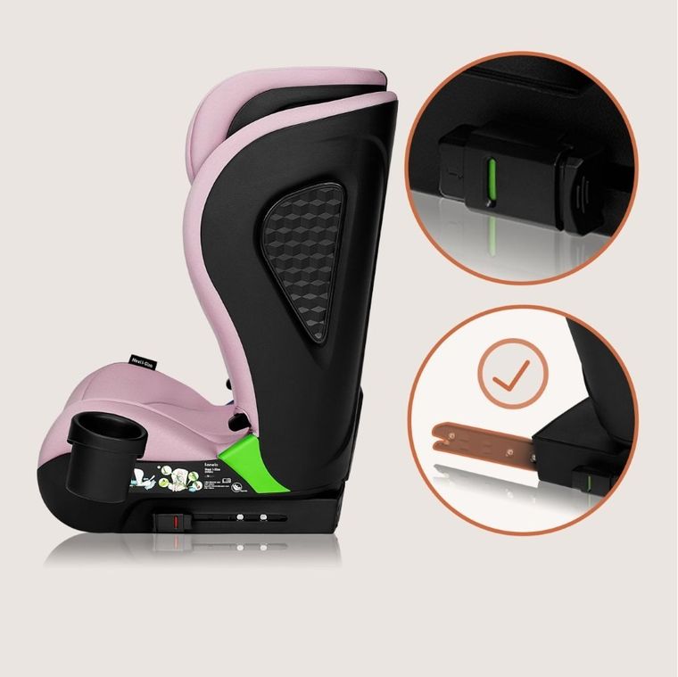 Lionelo, Neal, fotelik samochodowy, i-Size, Pink Lilac, 100-150 cm