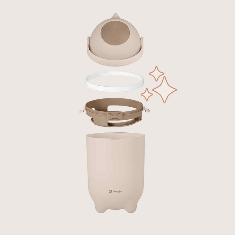 Lionelo, Purebin, kosz na pieluchy, Beige Sand