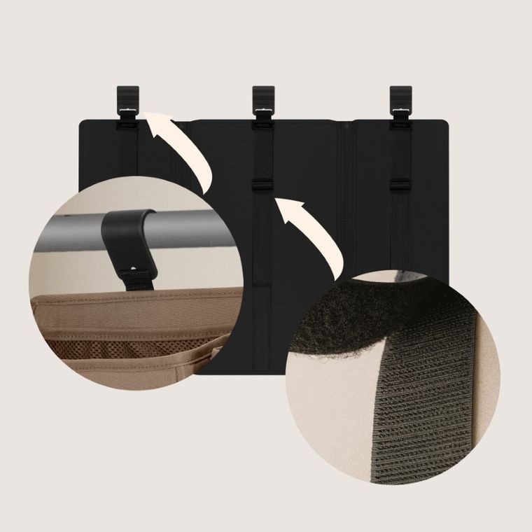 Lionelo, Sidepocket, organizer do łóżeczka, duży, black