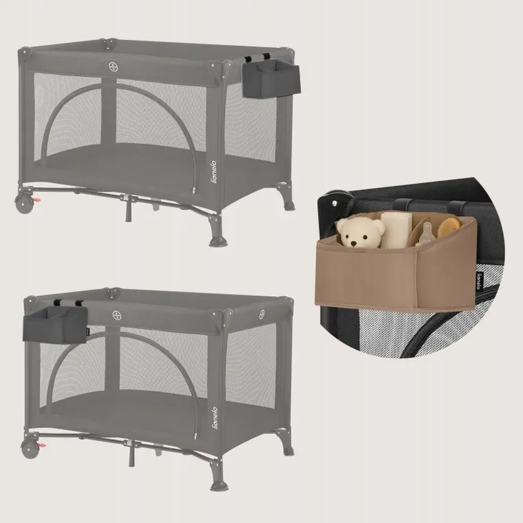 Lionelo, Sidepocket, organizer do łóżeczka, mały, grey