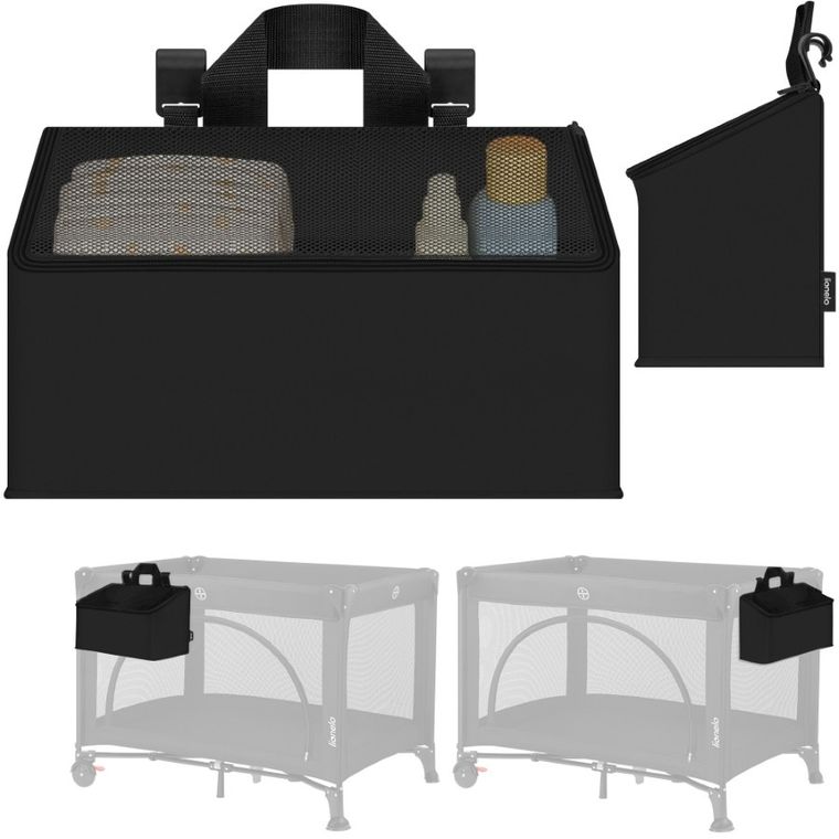 Lionelo, Sidepocket, organizer do łóżeczka, średni, black