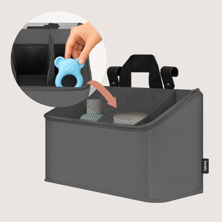 Lionelo, Sidepocket, organizer do łóżeczka, średni, grey