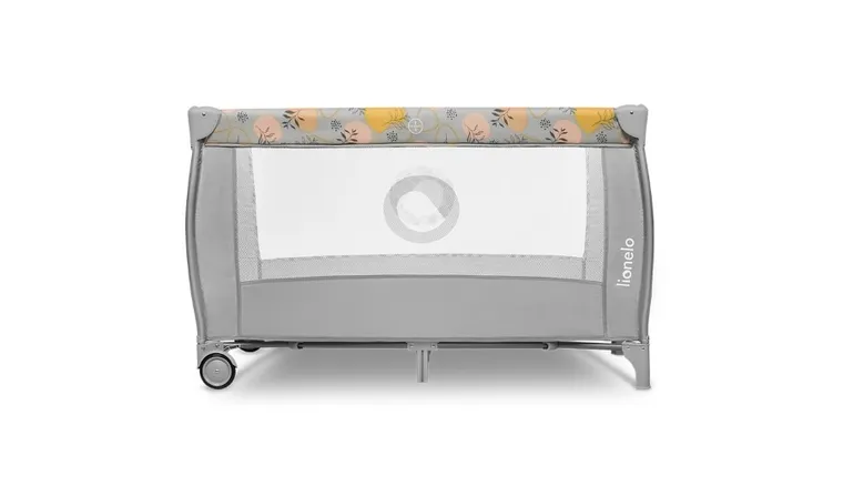 Lionelo, Stefi Plus, łóżeczko turystyczne, dwupoziomowe, składane, Pink Yellow