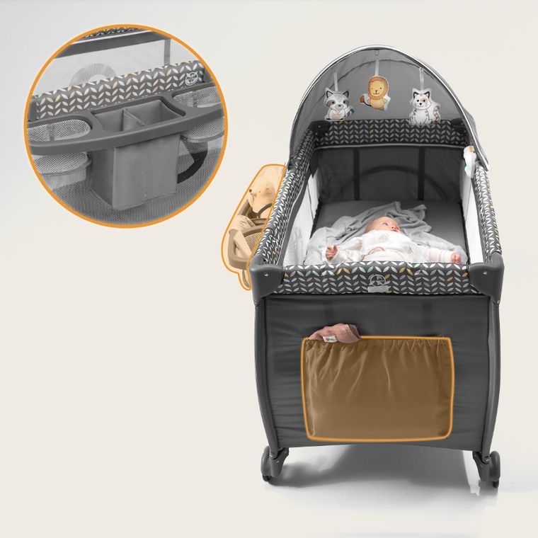 Lionelo, Sven Plus, łóżeczko turystyczne, Grey Scandi