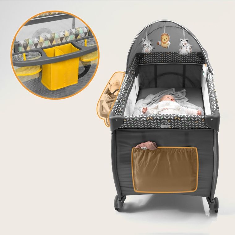 Lionelo, Sven Plus, łóżeczko turystyczne, Yellow Scandi