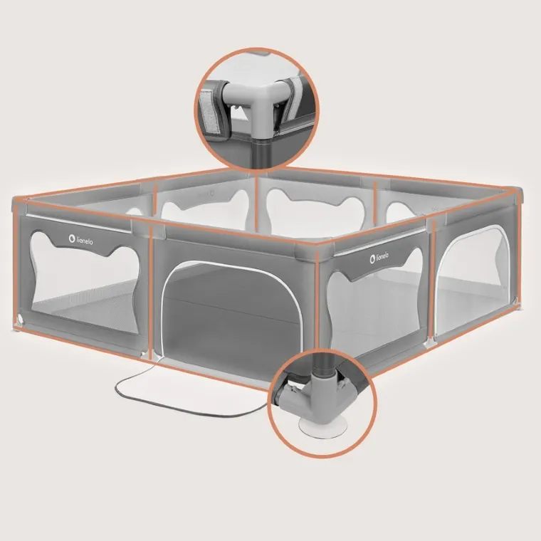 Lionelo, Willow XL, kojec, grey concrete