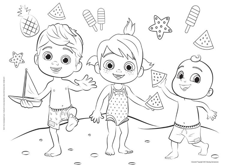 Lisciani, CoComelon, Bądź uprzejmy dla wszystkich, dwustronne puzzle podłogowe, 2-24 elementy