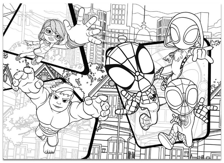 Lisciani, Spidey i super-kumple, puzzle dwustronne, 192 elementy