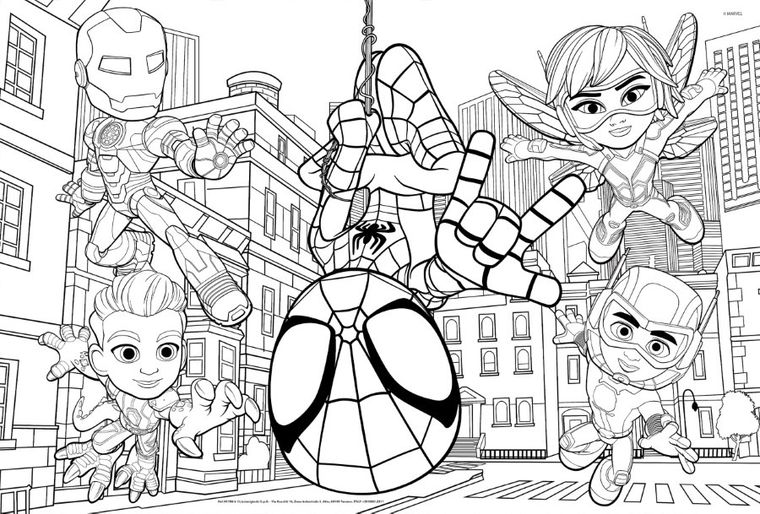 Lisciani, Spidey i super-kumple, puzzle dwustronne, 48 elementów