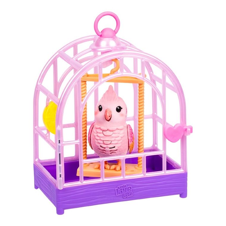 Little Live Pets, Mój Prawdziwy Ptaszek, Rosie, ćwierkający ptaszek w klatce, zabawka interaktywna, różowy