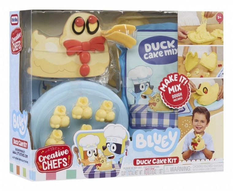 Little Tikes, Creative Chefs, Bluey, Duck Cake Kit, zestaw do pieczenia ciasta z masą plastyczną