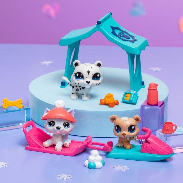 Littlest Pet Shop, Śnieżny Dzień, zestaw 3 figurek
