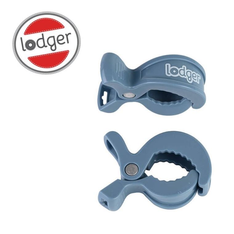 Lodger, Ocean, zestaw uniwersalnych klipsów do wózka, niebieskie, 2 szt.