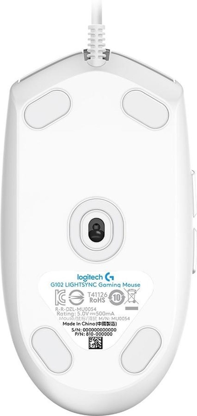 Logitech, G102 Lightsync Wh, mysz