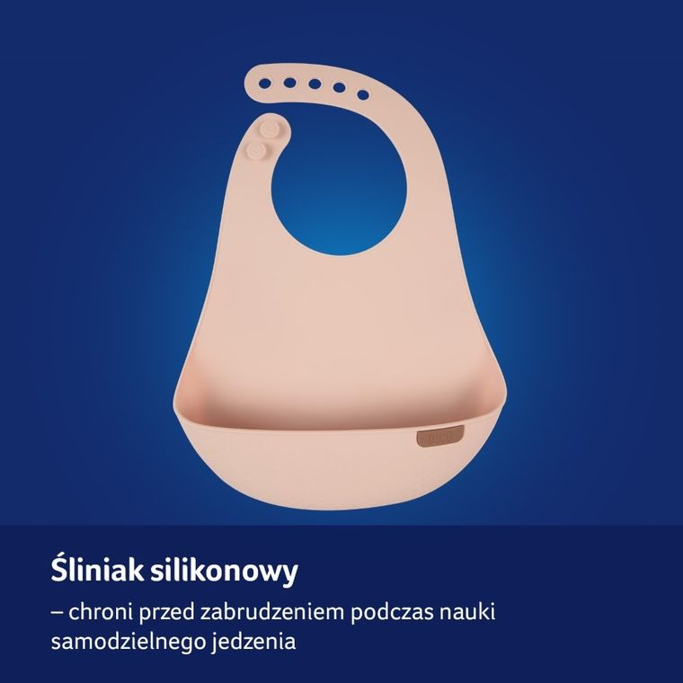 Lovi, śliniak silikonowy, Nude
