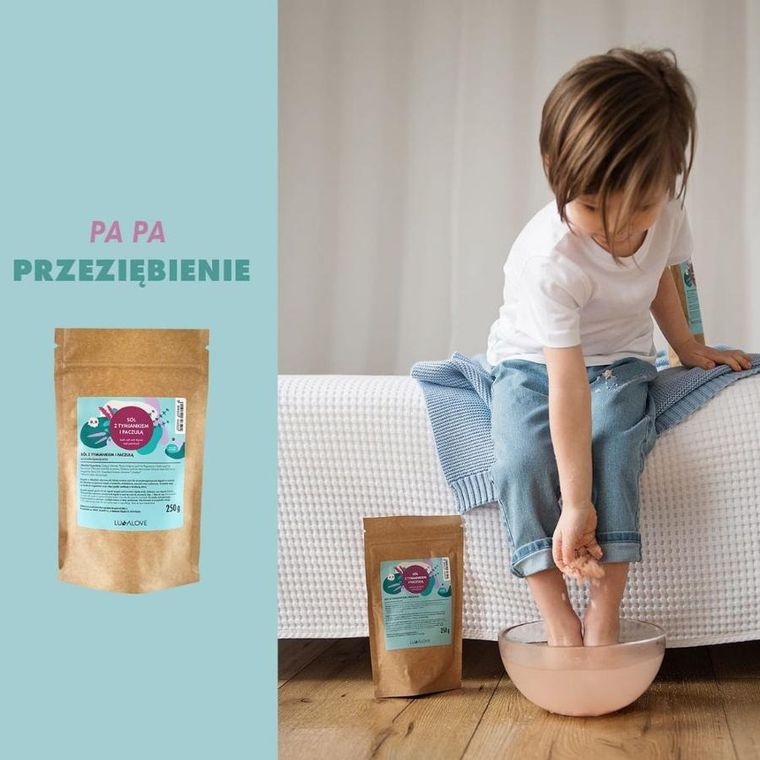 LullaLove, sól wspierająca z olejkami eterycznymi, tymianek i paczula, 250 g