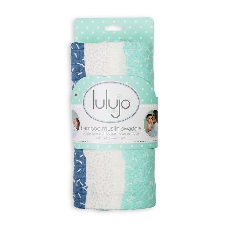 Lulujo, Grey Spotted Stripe, kocyk bambusowy