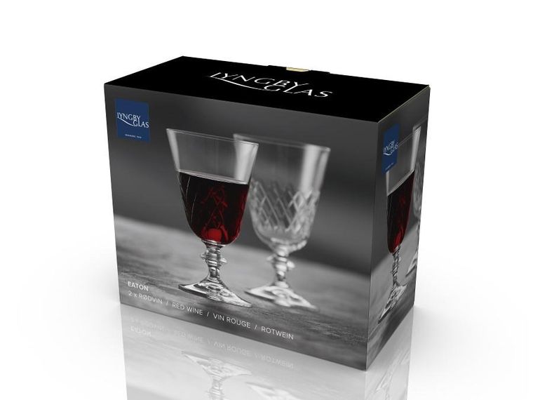 Lyngby Glas, kieliszki do czerwonego wina ze szkła kryształowego, Eaton, 260 ml, 2 szt.