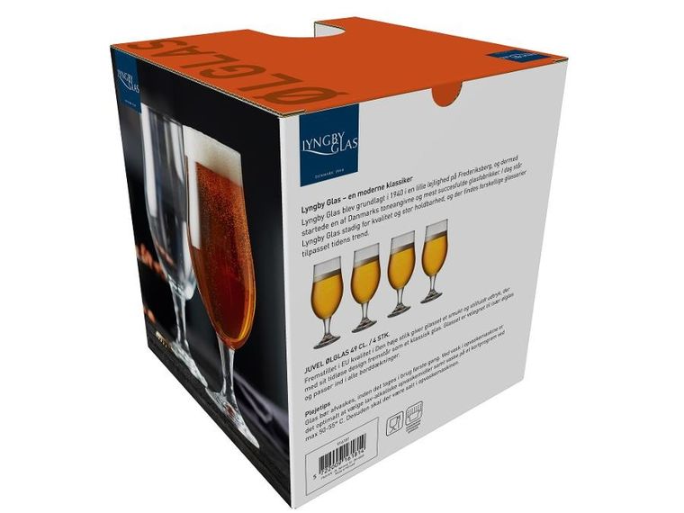 Lyngby Glas, szklanki do piwa, Juvel, 490 ml, 4 szt.