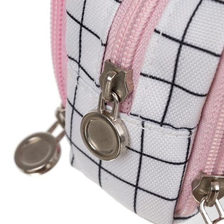 Maaleo, piórnik rozkładany, trzykomorowy, w kratkę