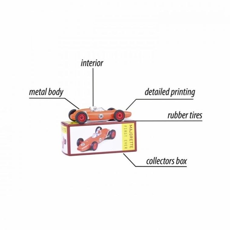 Majorette, 60-lecie, bolid, model pojazdu, resorak, 1:64, 1 szt.