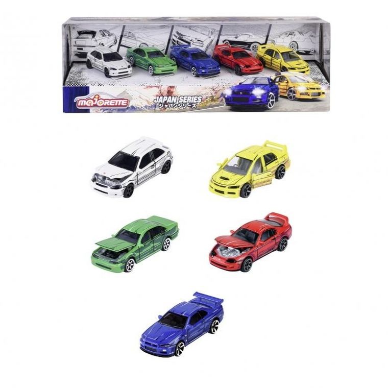 Majorette, Japan Series 5, modele pojazdów, resoraki, 1:64, 5 szt.