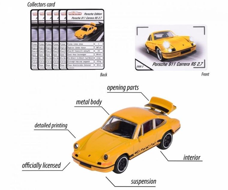 Majorette, Porsche Premium Cars, model pojazdu, resorak, 1:64, 1 szt.