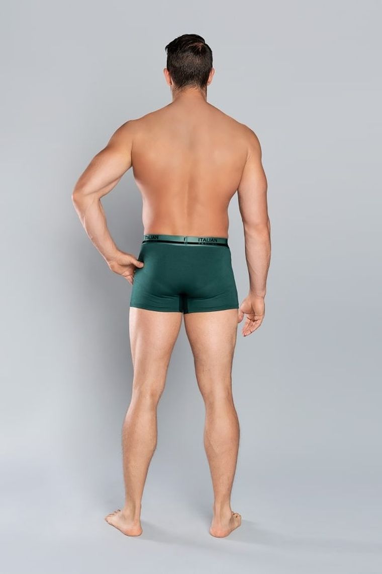 Majtki bokserki męskie, zielone, Umberto, Italian Fashion