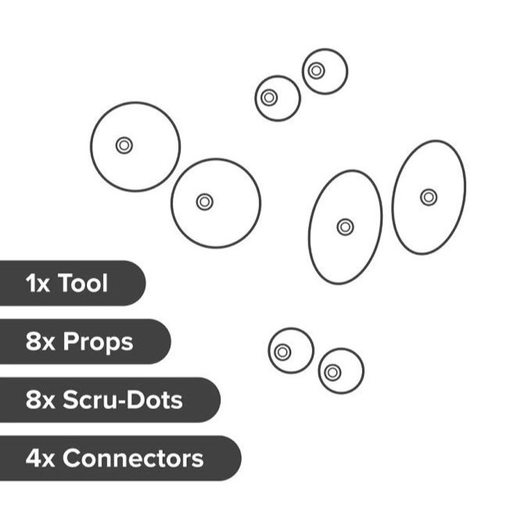 Makedo, Deco-Props, zestaw kreatywnych kształtów dekoracyjnych, Googlies, 21 elementów