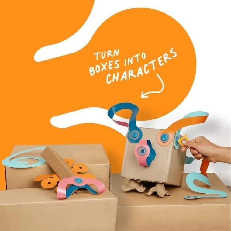 Makedo, Deco-Props, zestaw kreatywnych kształtów dekoracyjnych, Twisties, 18 elementów