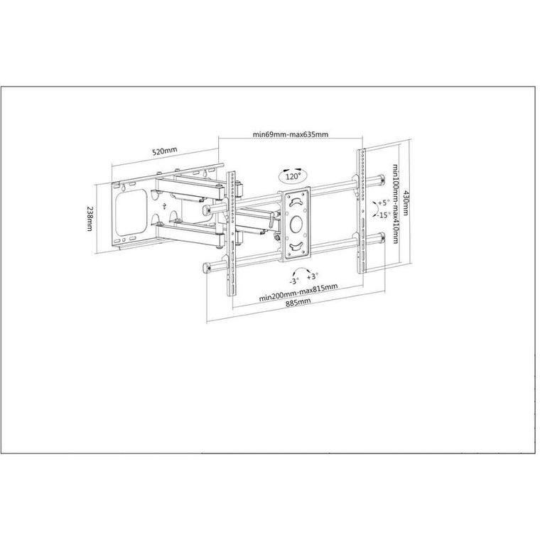Manhattan, uchwyt ścienny do TV, LED/LCD 37-90 cali, 75K