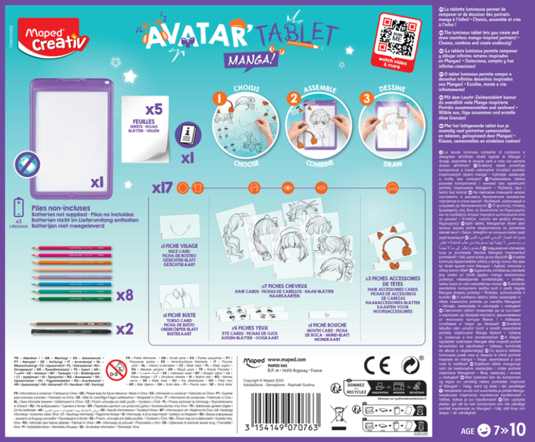 Maped Creativ, Avatar Tablet, Manga, podświetlana tablica do rysowania