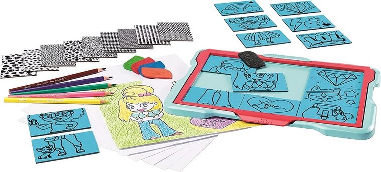 Maped Creativ, Textur'Art, tablica do odrysowywania, zestaw artystyczny, czerwono-niebieski