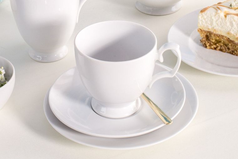 MariaPaula, klasyka biała, zestaw kawowy 6/18