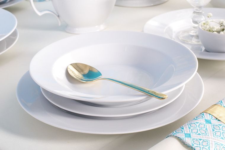 MariaPaula, klasyka biała, zestaw obiadowy 6 osób, 18 elementów